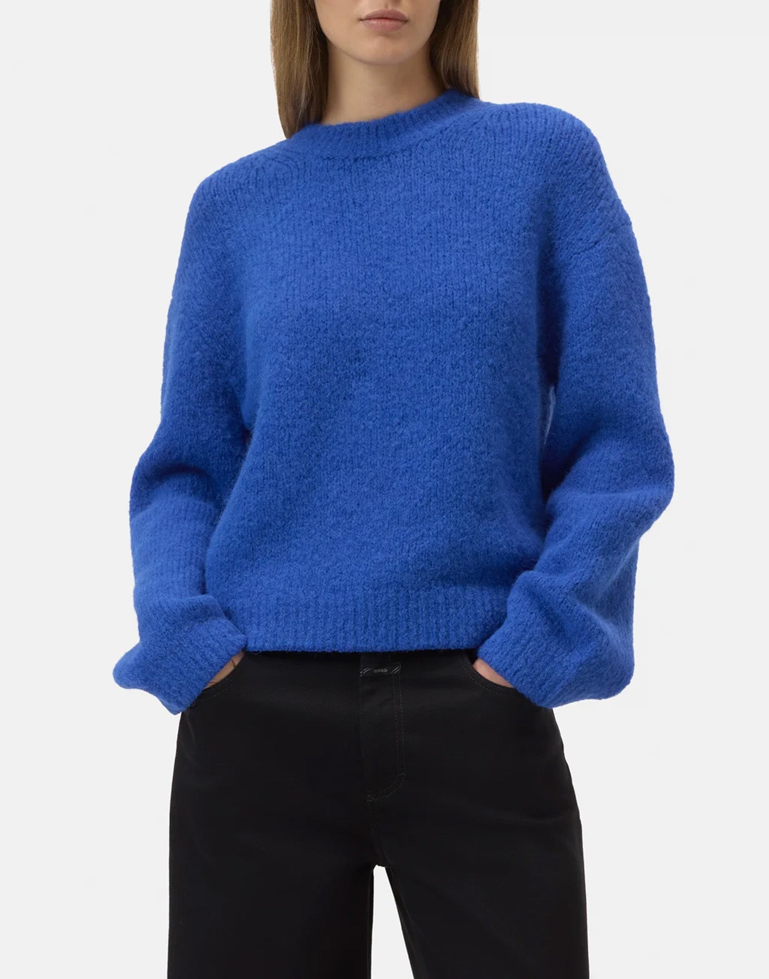 CLOSED Maglione Girocollo in Misto Alpaca Galaxy Blue