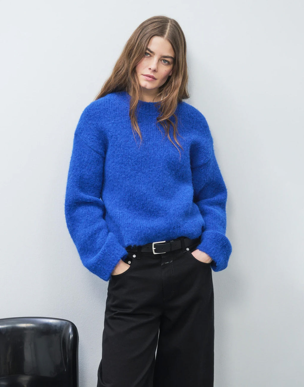 CLOSED Maglione Girocollo in Misto Alpaca Galaxy Blue