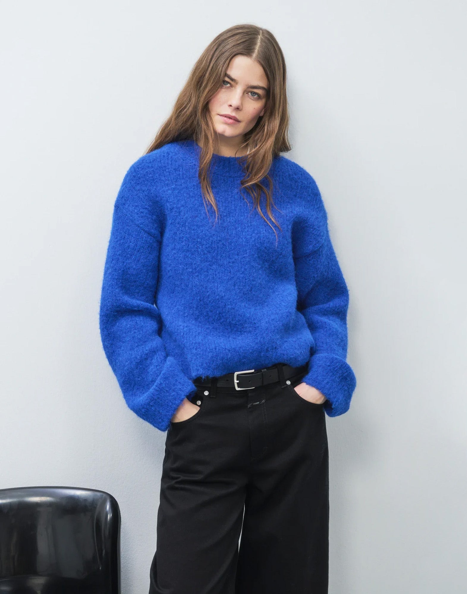 CLOSED Maglione Girocollo in Misto Alpaca Galaxy Blue