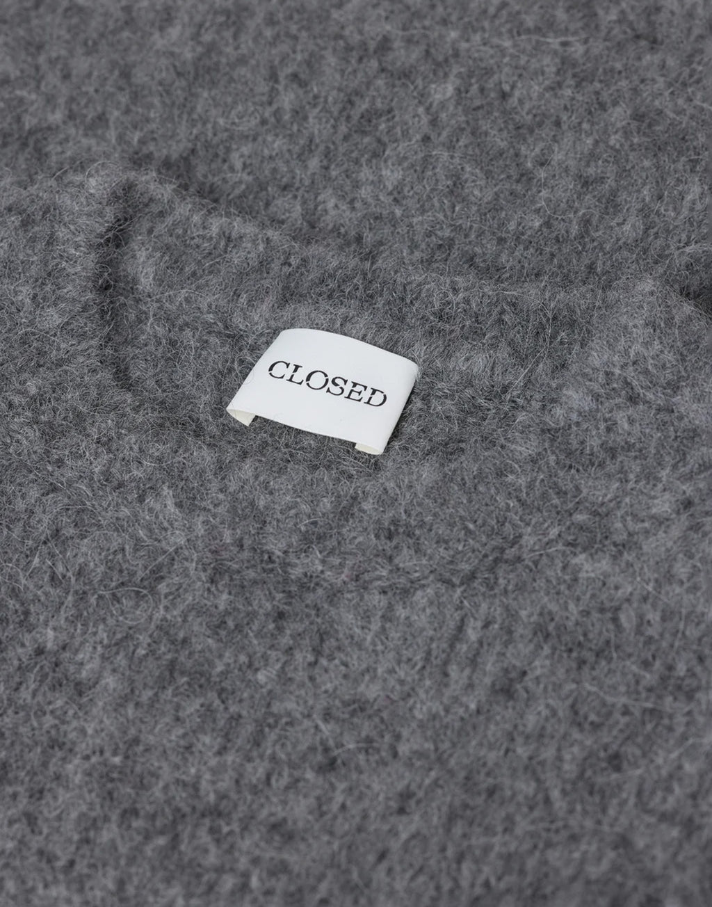 CLOSED Maglione a Maniche Corte in Misto Alpaca e Lana Grigio Melange