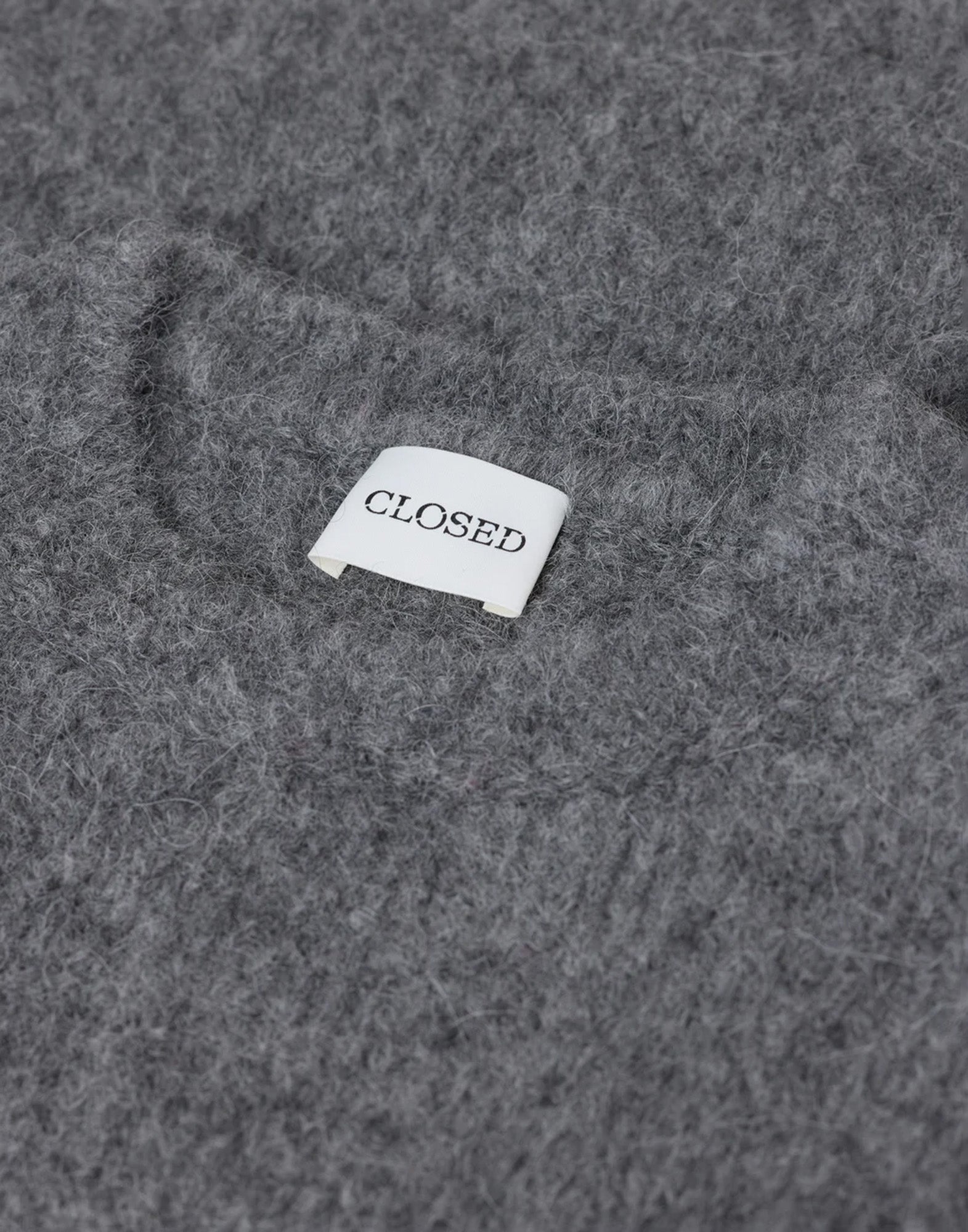 CLOSED Maglione a Maniche Corte in Misto Alpaca e Lana Grigio Melange