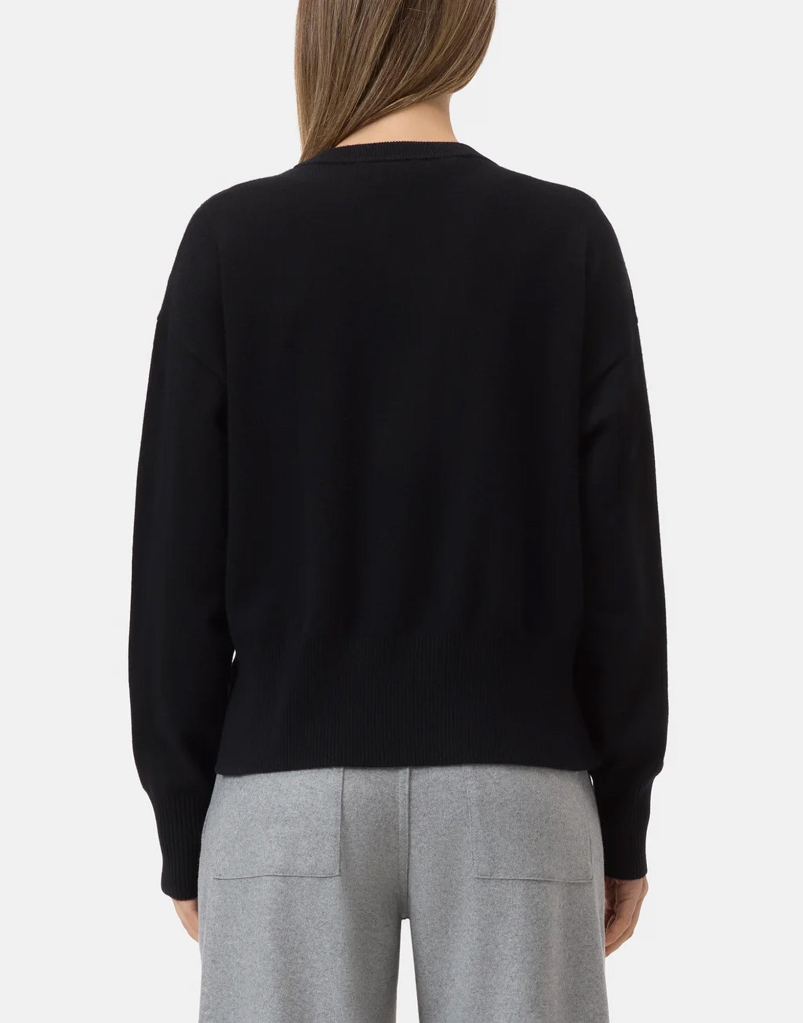 CLOSED Maglione Girocollo in Puro Cashmere Nero