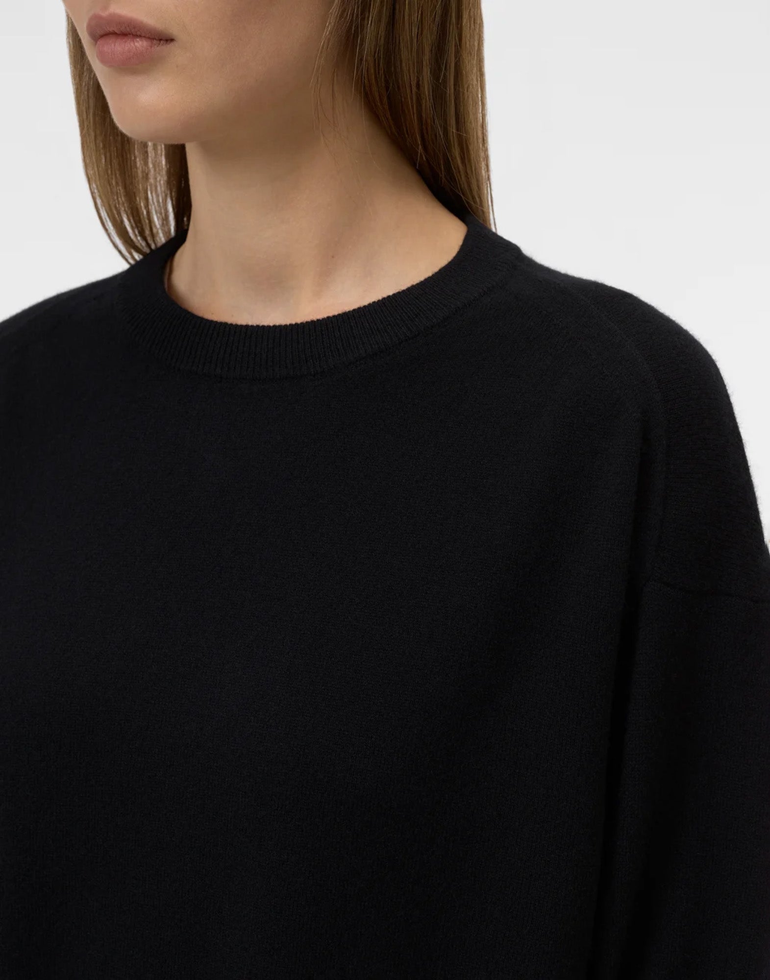 CLOSED Maglione Girocollo in Puro Cashmere Nero