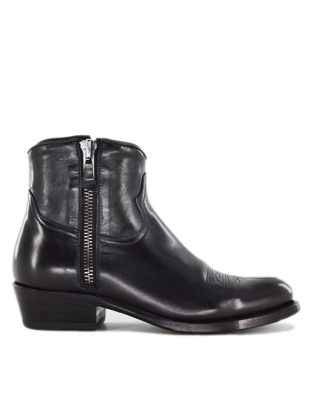 DAMY Bottines bleues en veau noir