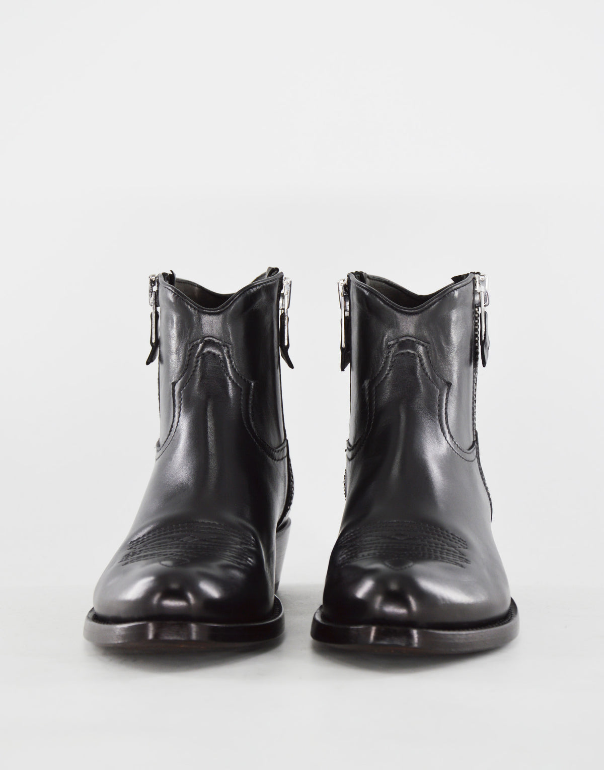 DAMY Bottines bleues en veau noir