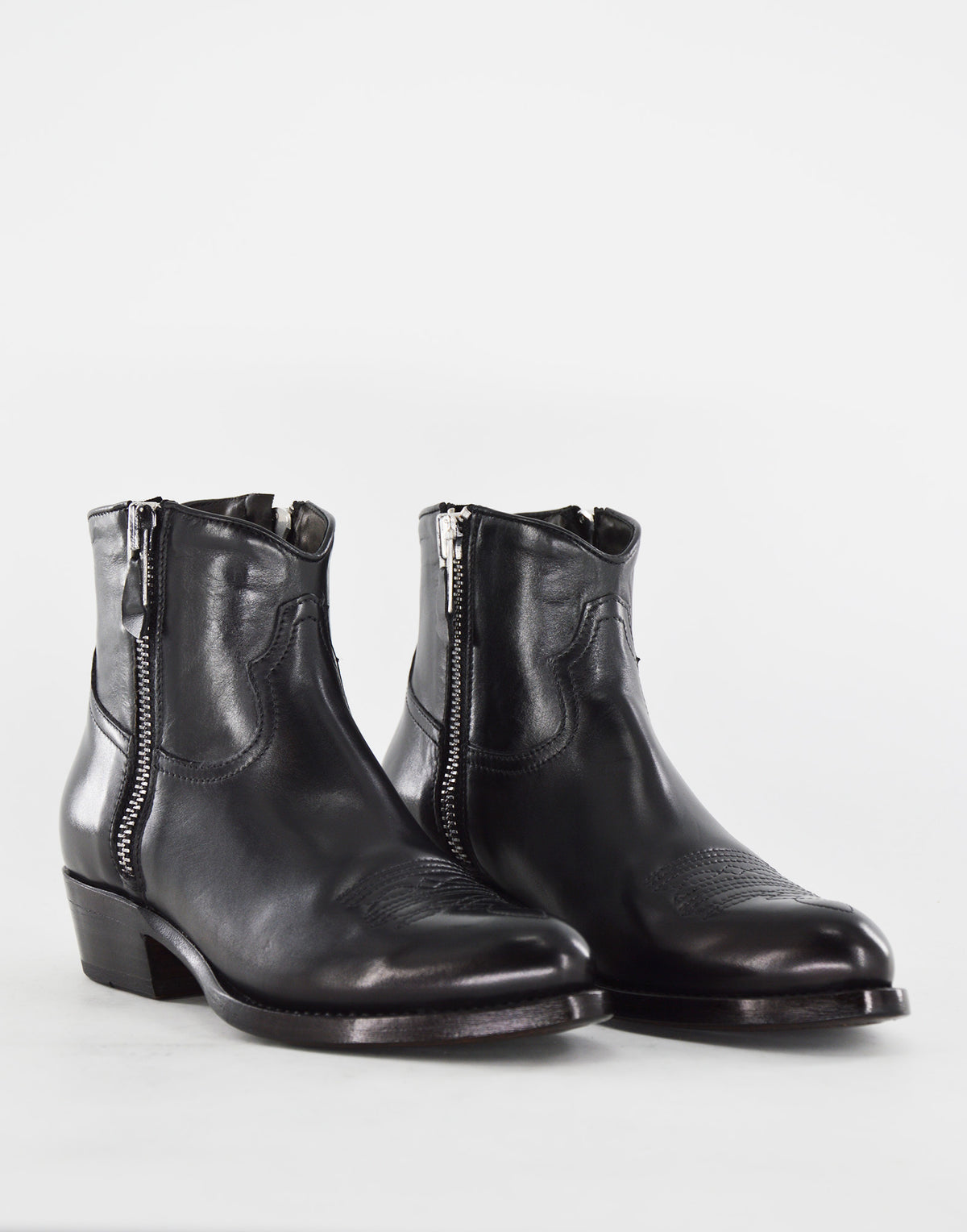 DAMY Bottines bleues en veau noir