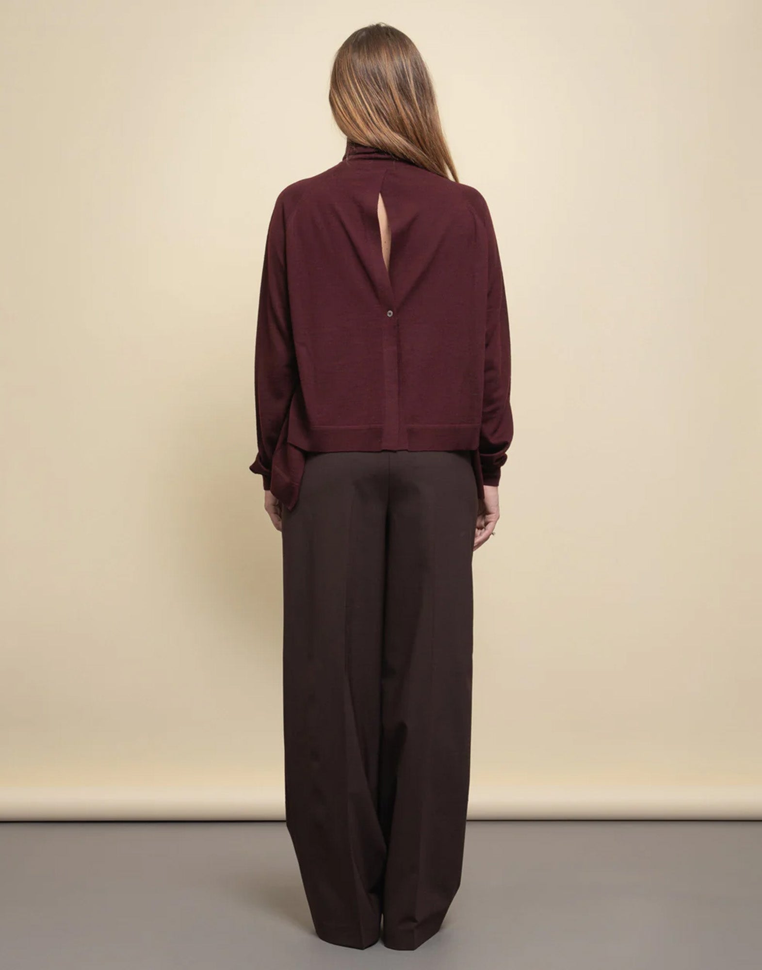 DEPARTMENT FIVE Maglia a Collo Alto in Lana Merinos Extrafine Bordeaux