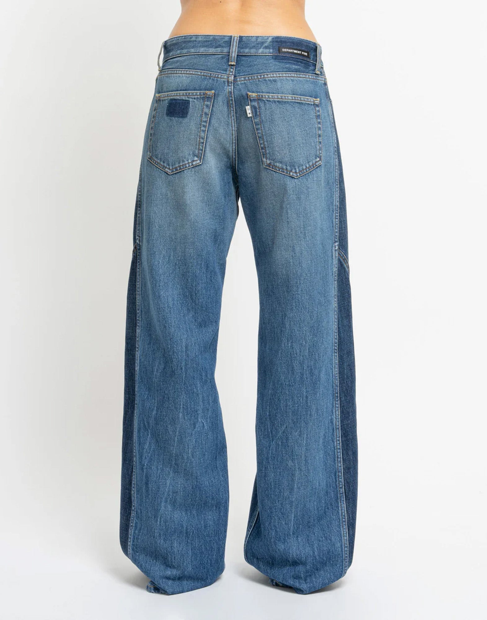 DEPARTMENT FIVE Jeans Resort a Gamba Ampia in Denim Blu
