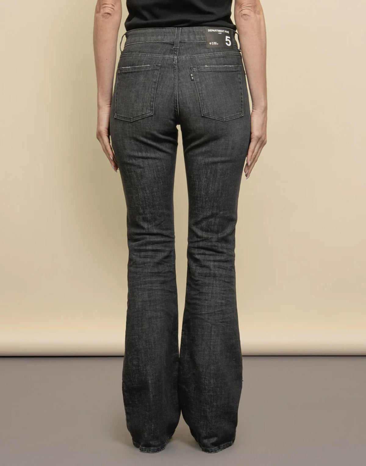 DEPARTMENT FIVE Jean Bootcut Cliff en denim stretch noir délavé