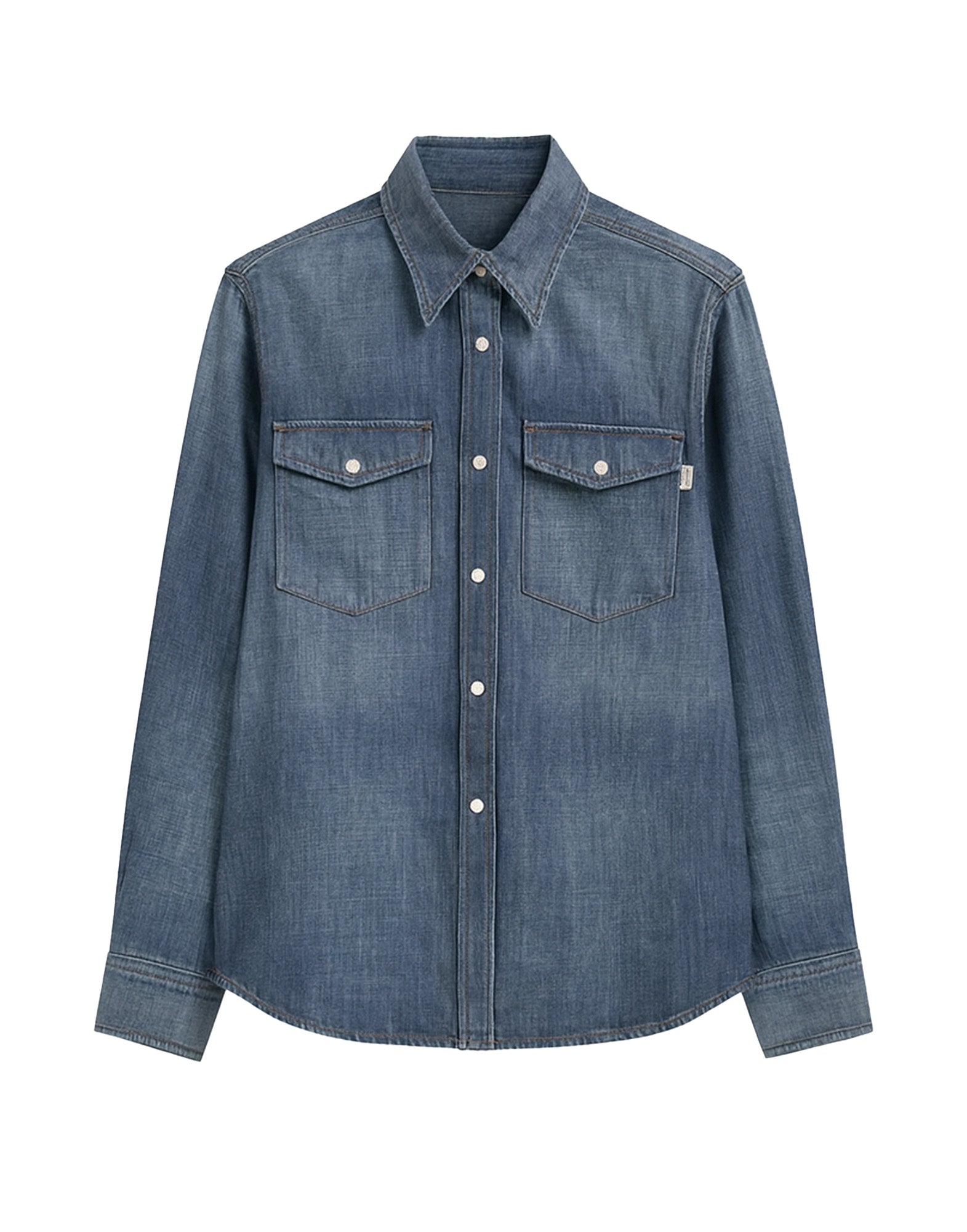 DEPARTMENT FIVE Camicia Texana in Denim Blu