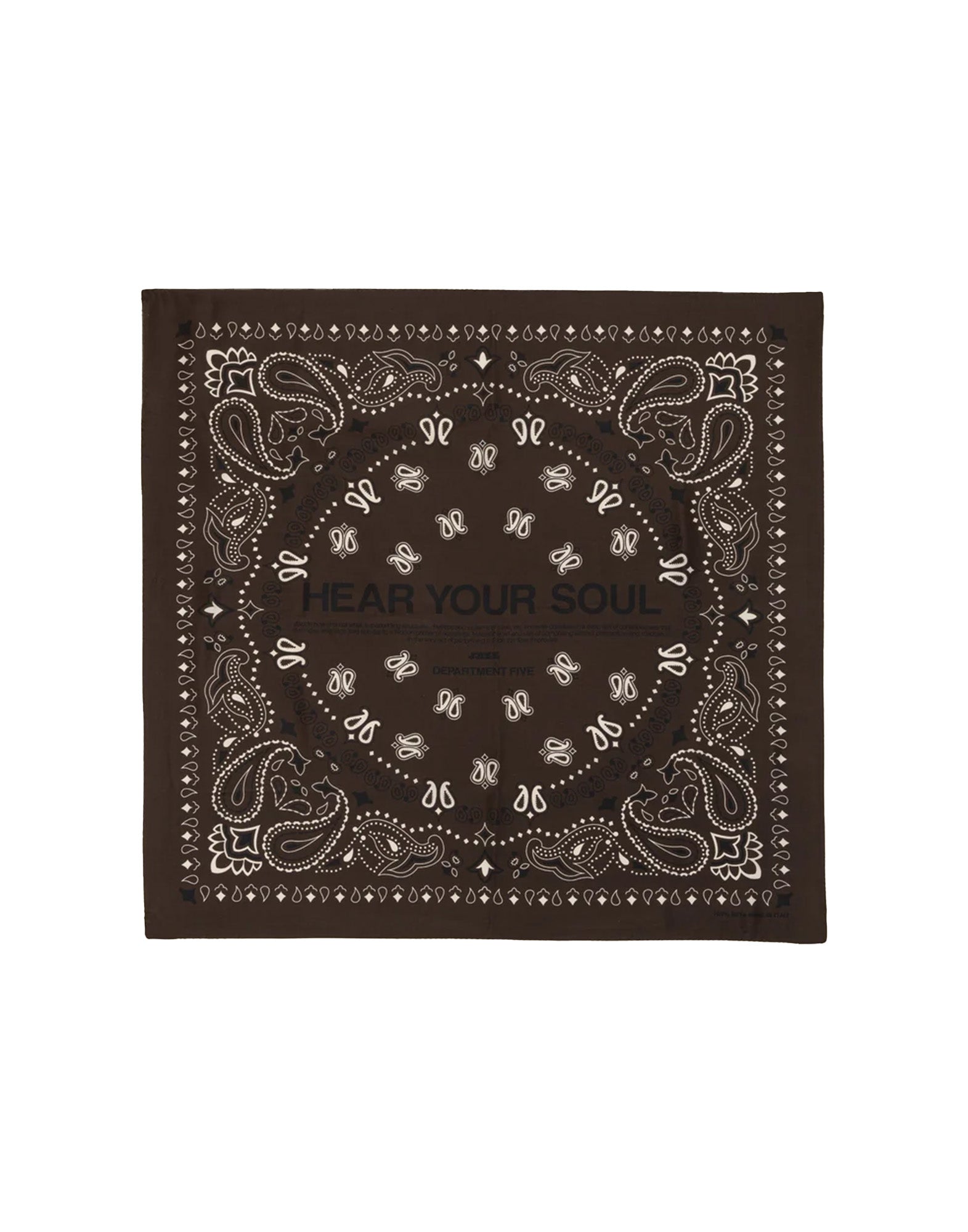 DEPARTMENT FIVE Bandana in Seta con Stampa "Hear Your Soul" Marrone