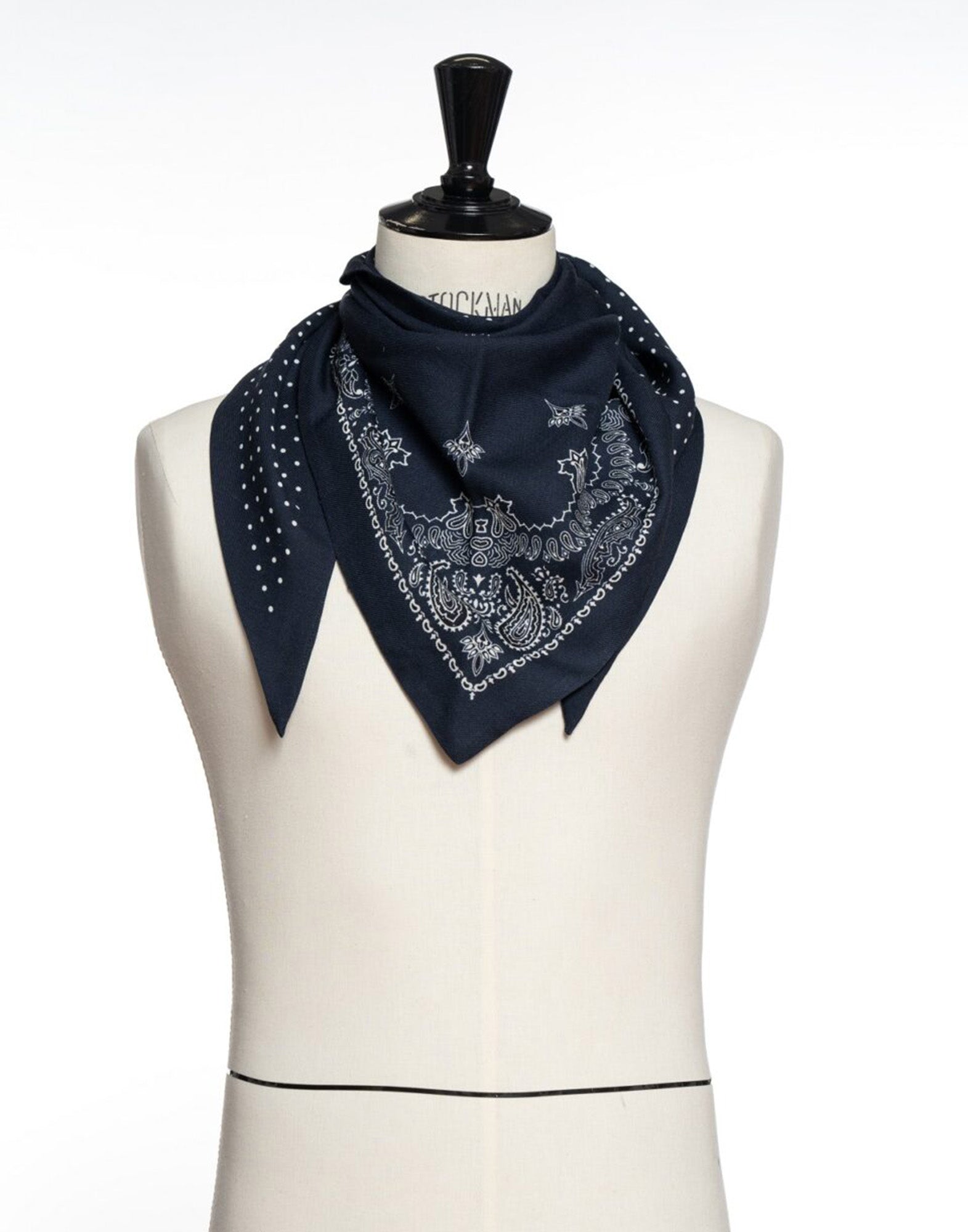 DESTIN Foulard Judy Triangle in Lana Double-Face Navy