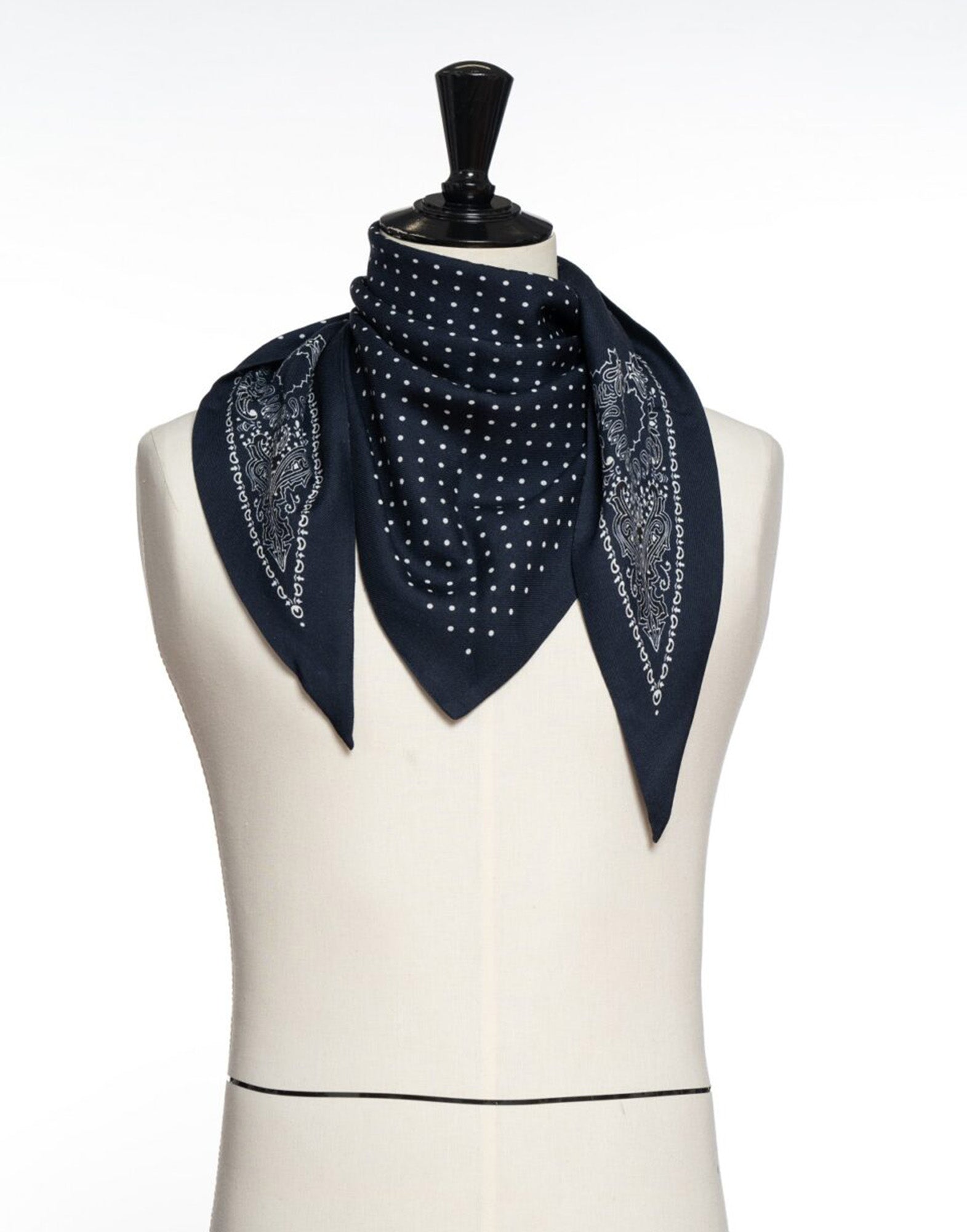 DESTIN Foulard Judy Triangle in Lana Double-Face Navy