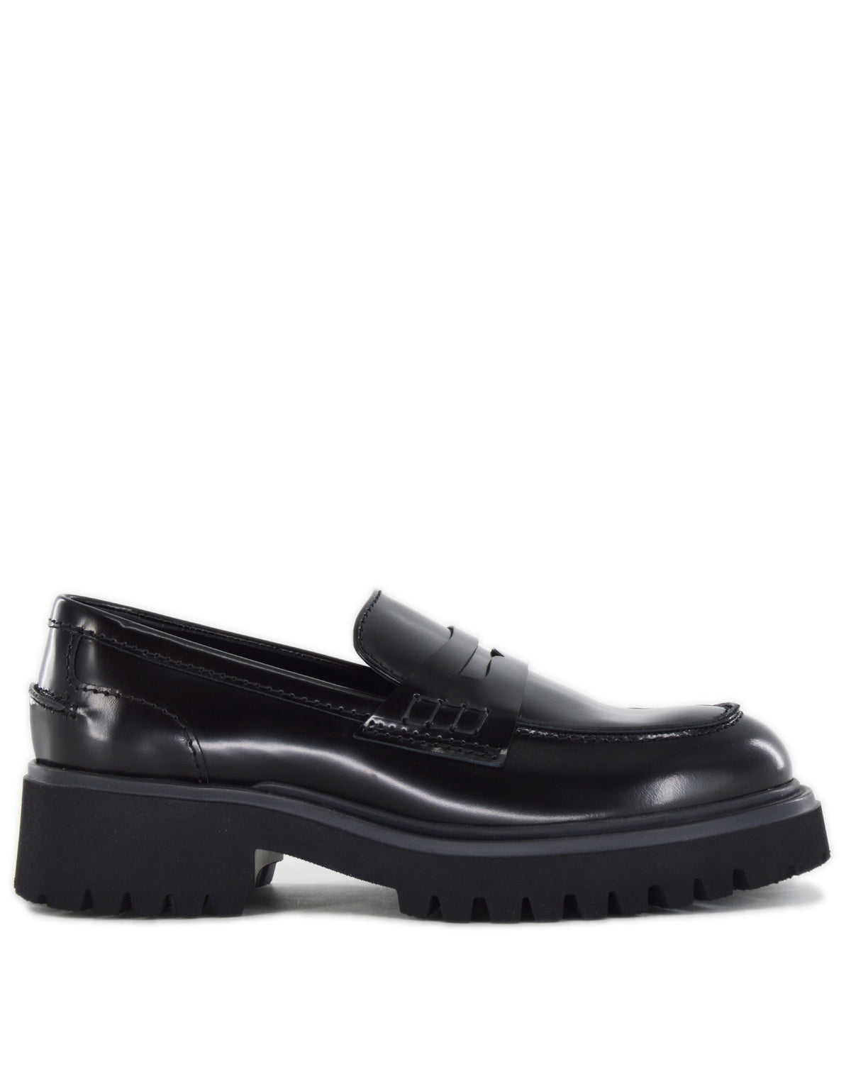 DOUUOD Mocassins Semelle Gomme en Veau Brossé Noir