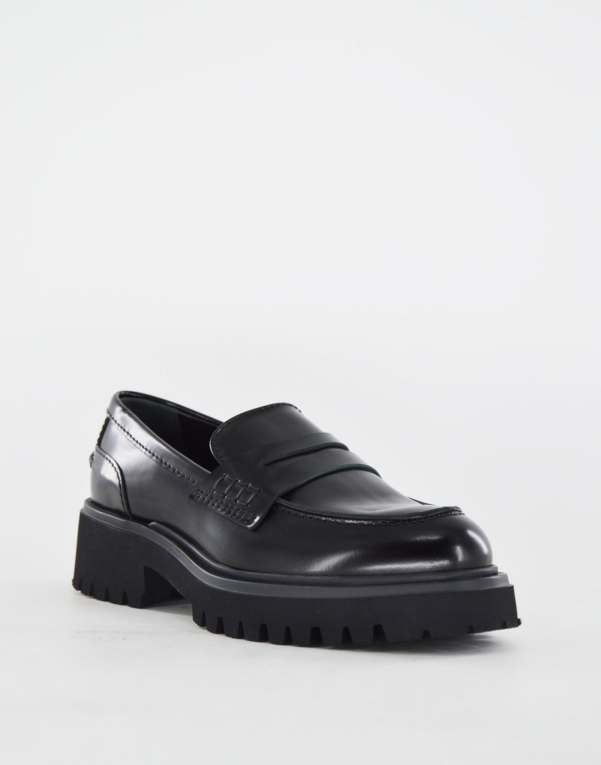 DOUUOD Mocassins Semelle Gomme en Veau Brossé Noir