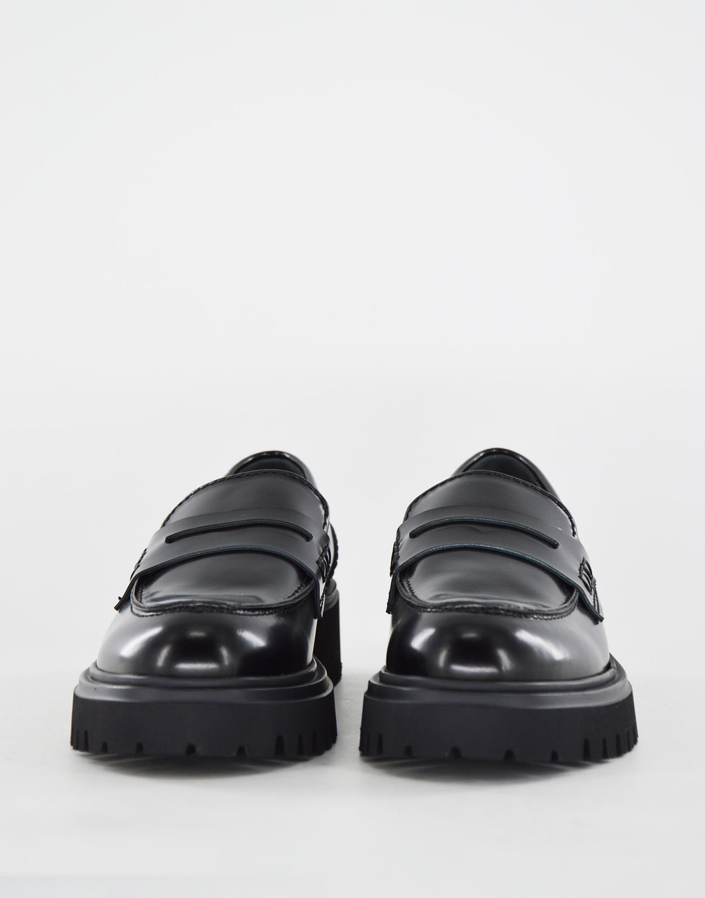 DOUUOD Mocassini Fondo Gomma in Vitello Nero Spazzolato