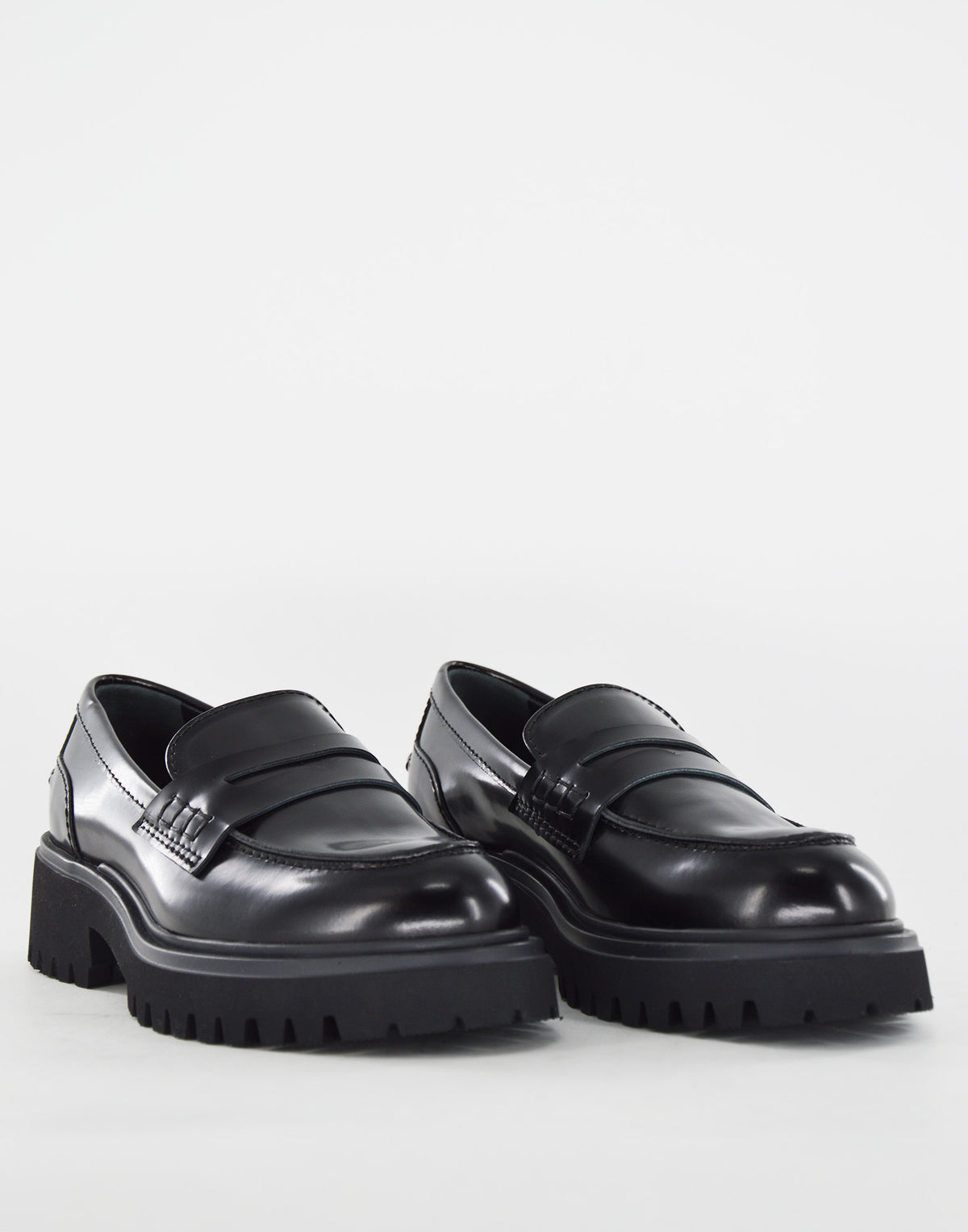 DOUUOD Mocassins Semelle Gomme en Veau Brossé Noir
