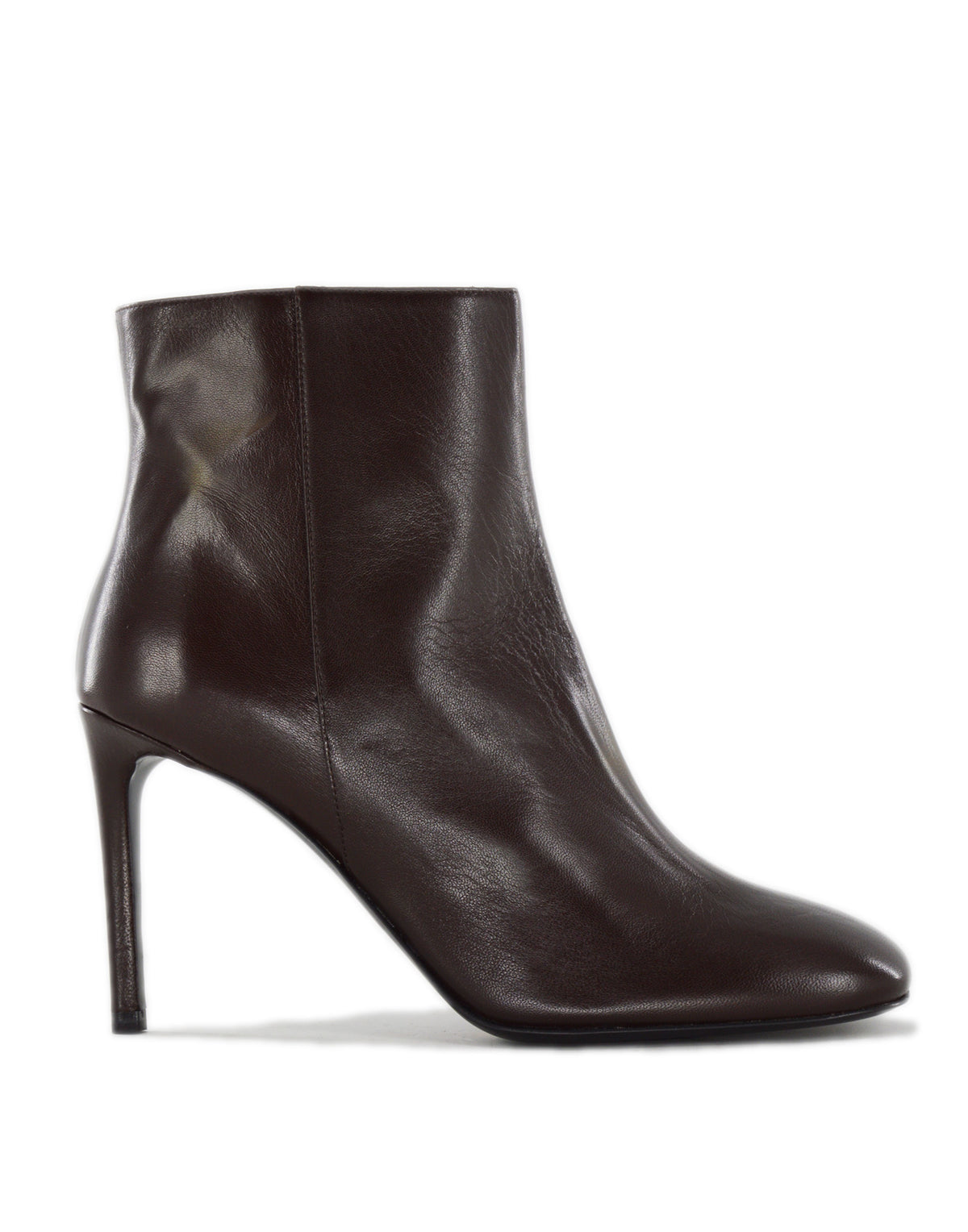 DOUUOD Bottines en nappa à talon chocolat