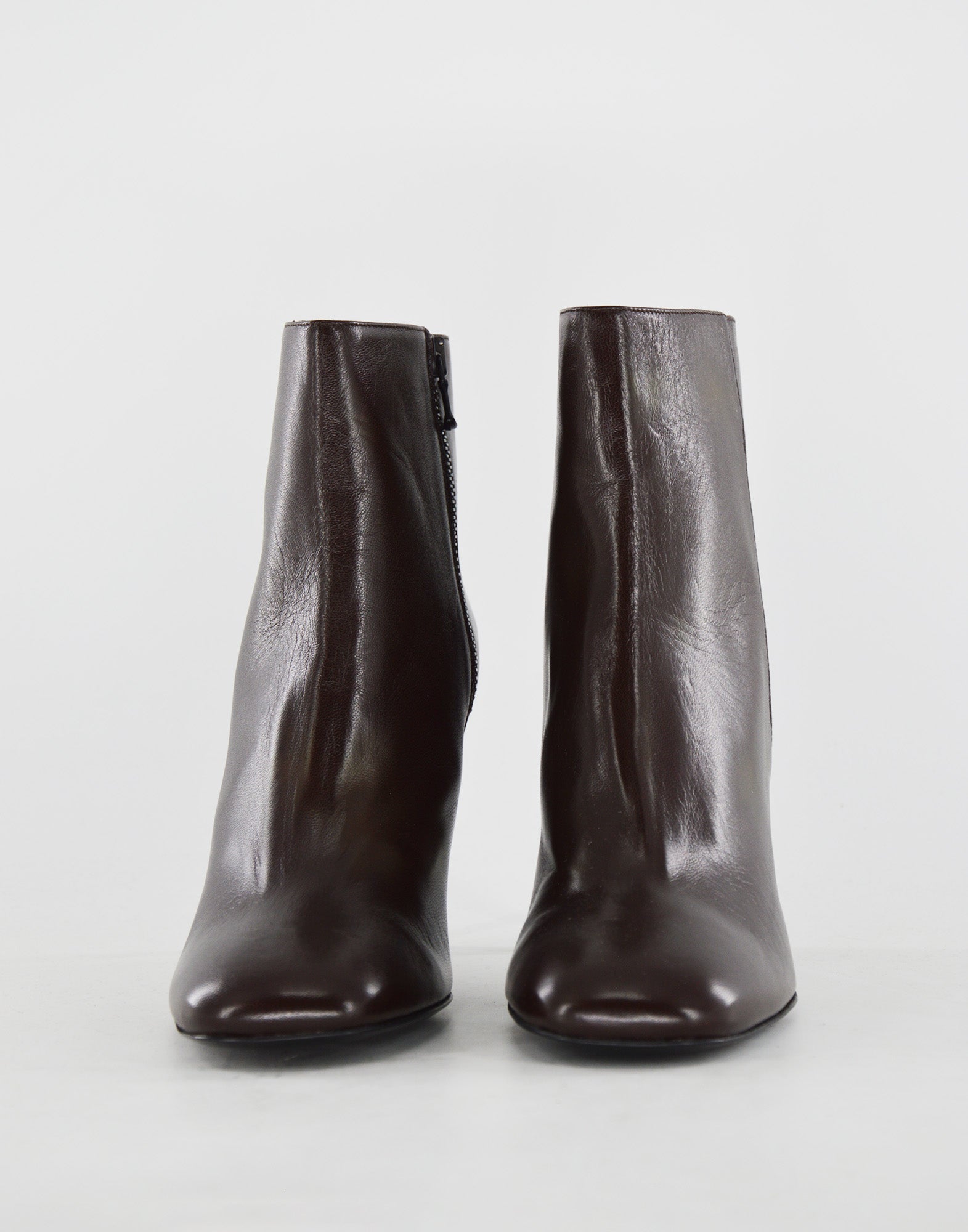 DOUUOD Stivaletti in Nappa con Tacco Cioccolato