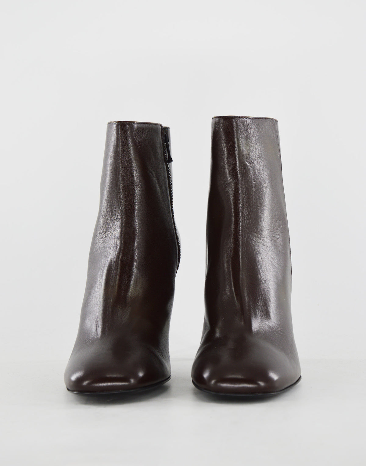 DOUUOD Bottines en nappa à talon chocolat