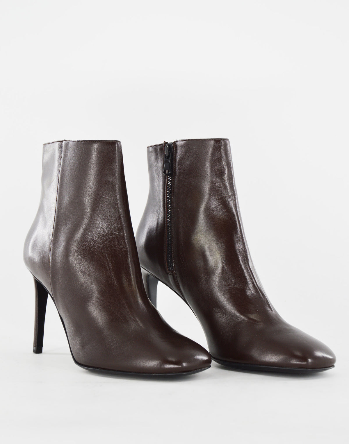 DOUUOD Bottines en nappa à talon chocolat