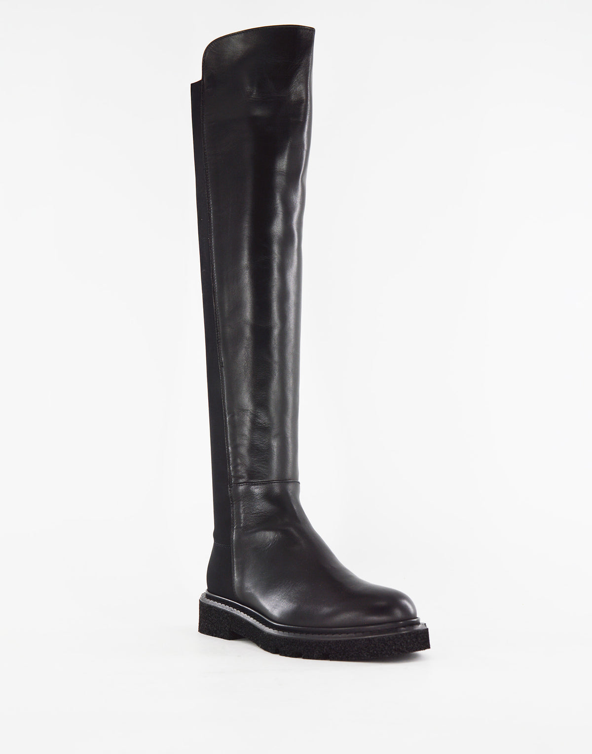 DOUUOD Bottes Hautes en Nappa Noir