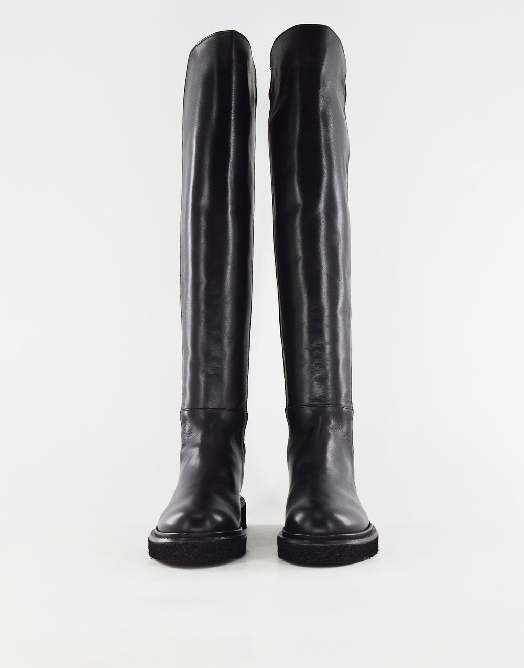 DOUUOD Stivali Alti in Nappa Nera