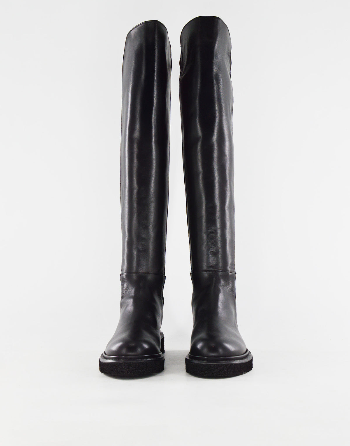 DOUUOD Bottes Hautes en Nappa Noir