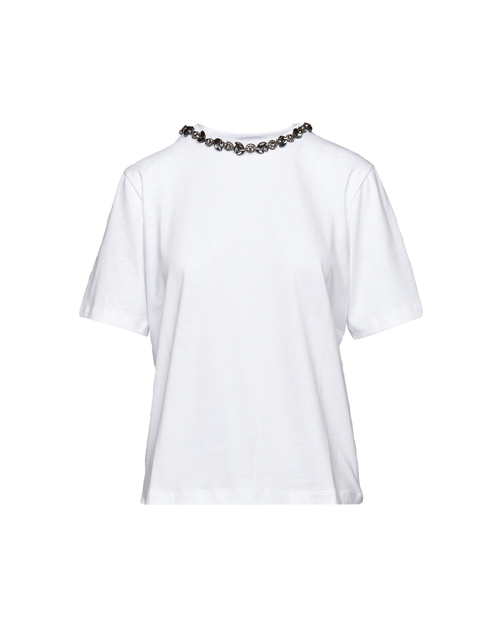 DOUUOD T-shirt Manica Corta con Collana Gioiello Bianca