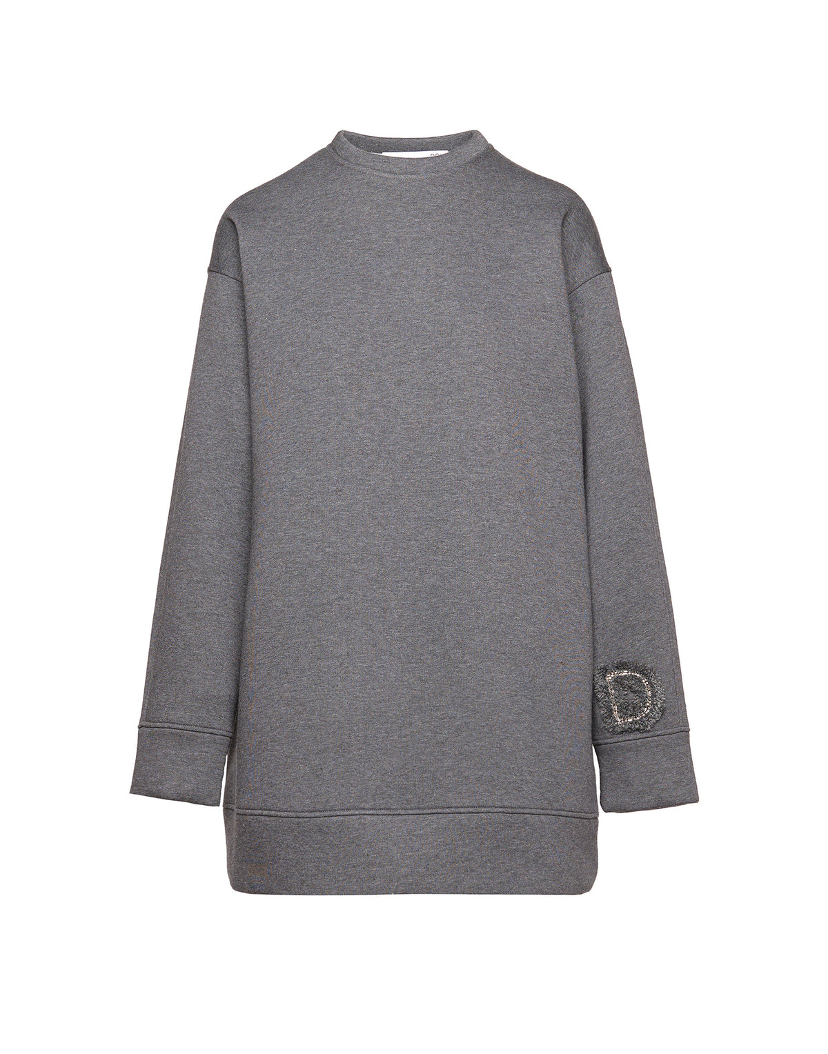 DOUUOD Robe en molleton doux avec broderie appliquée Gris chiné