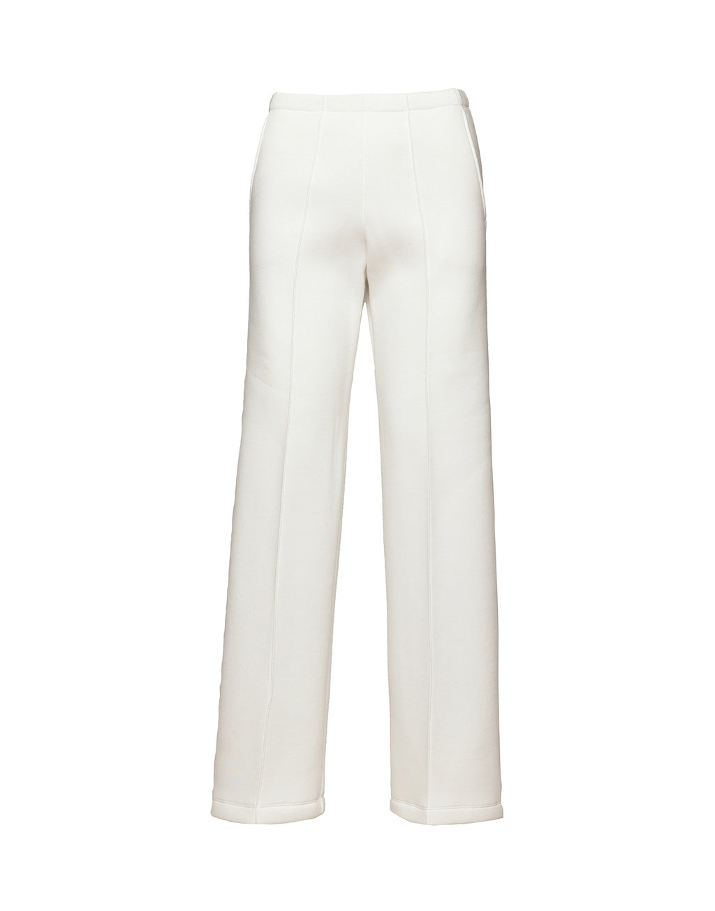 DOUUOD Pantaloni a Gamba Larga in Felpa Soft Panna