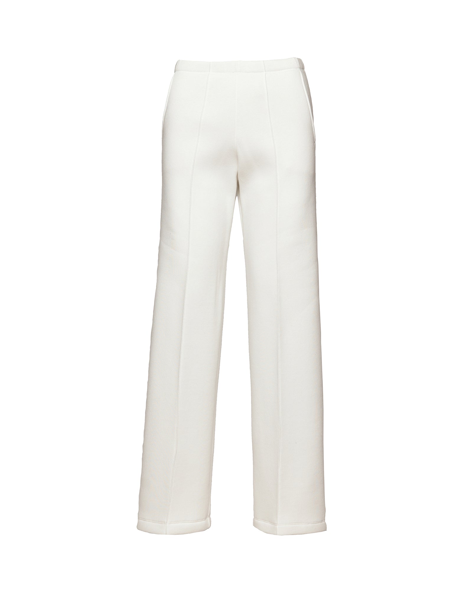 DOUUOD Pantaloni a Gamba Larga in Felpa Soft Panna