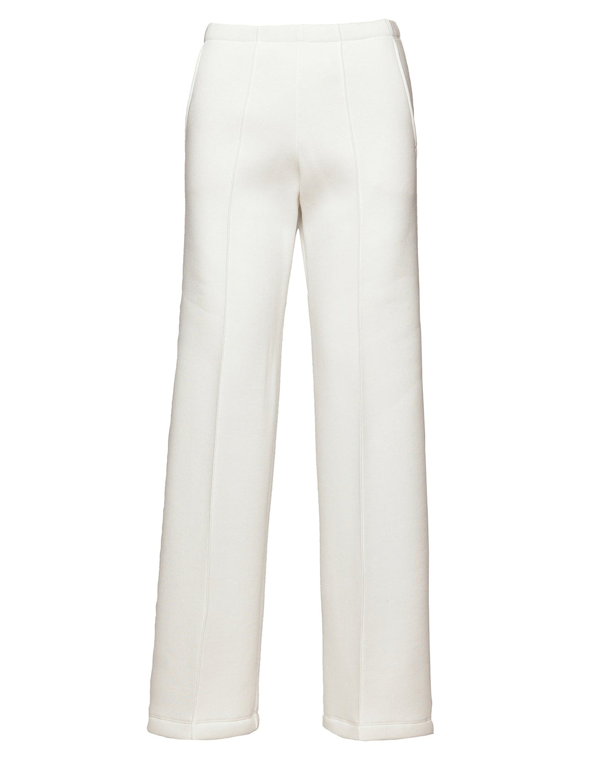DOUUOD Pantaloni a Gamba Larga in Felpa Soft Panna
