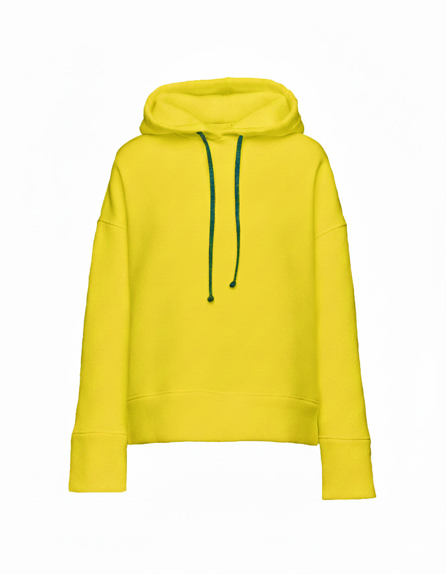 DOUUOD Felpa con Cappuccio in Cotone con Logo sulla Manica Acido