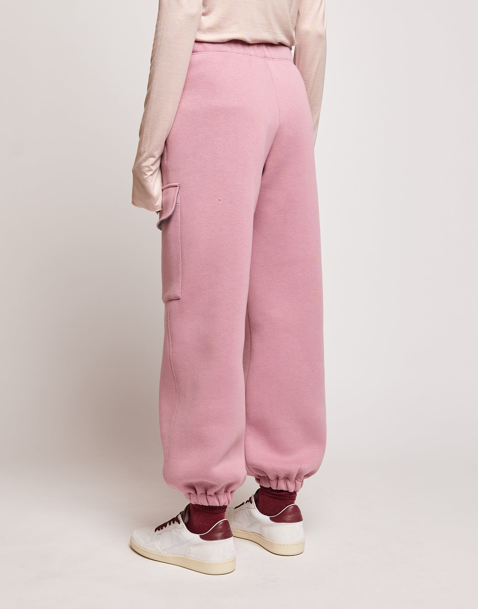 DOUUOD Pantaloni Cargo in Felpa Soft Peonia