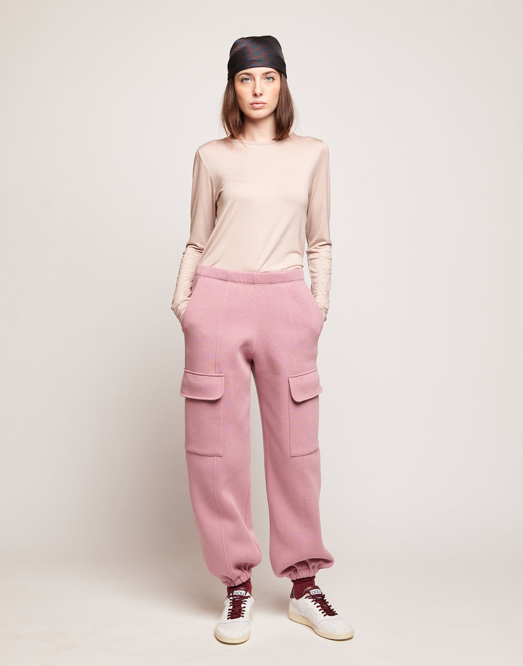 DOUUOD Pantaloni Cargo in Felpa Soft Peonia