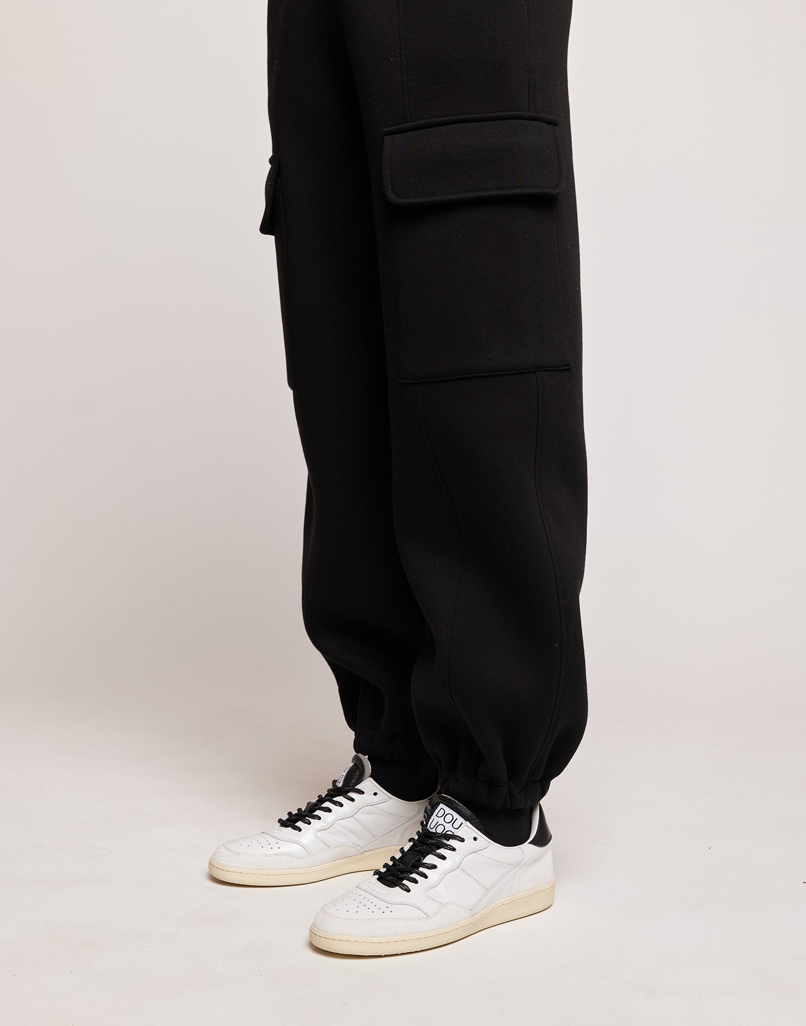 DOUUOD Pantaloni Cargo in Felpa Soft Neri