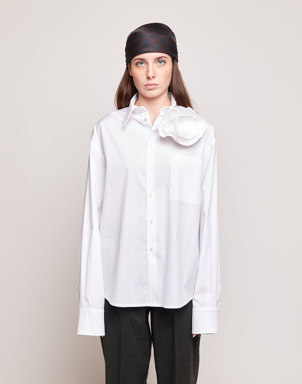 DOUUOD Camicia a Uomo in Popeline Stretch Bianco