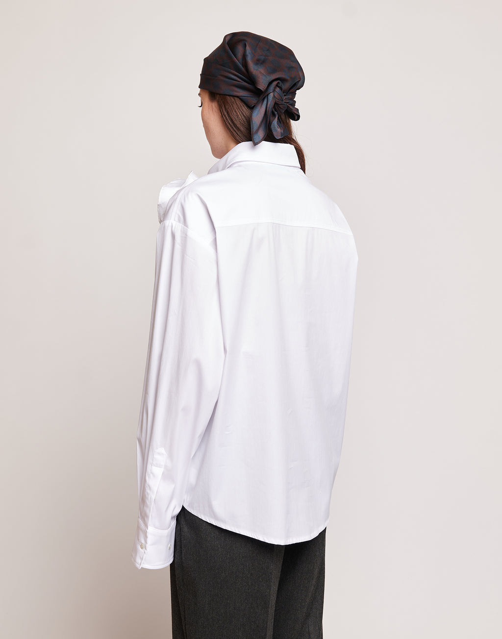 DOUUOD Camicia a Uomo in Popeline Stretch Bianco