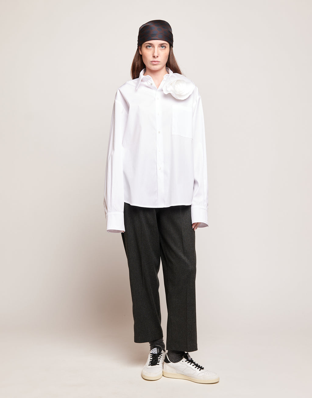 DOUUOD Camicia a Uomo in Popeline Stretch Bianco