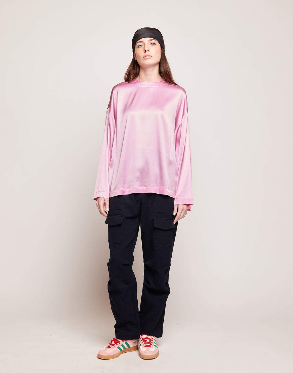 DOUUOD Blusa in Satin di Viscosa Stretch Bocciolo