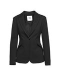 DOUUOD Blazer Sfiancato Monopetto in Punto Milano Nero