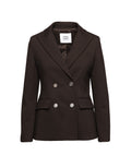 DOUUOD Blazer Doppiopetto in Punto Milano con Bottoni in Metallo Ciocco