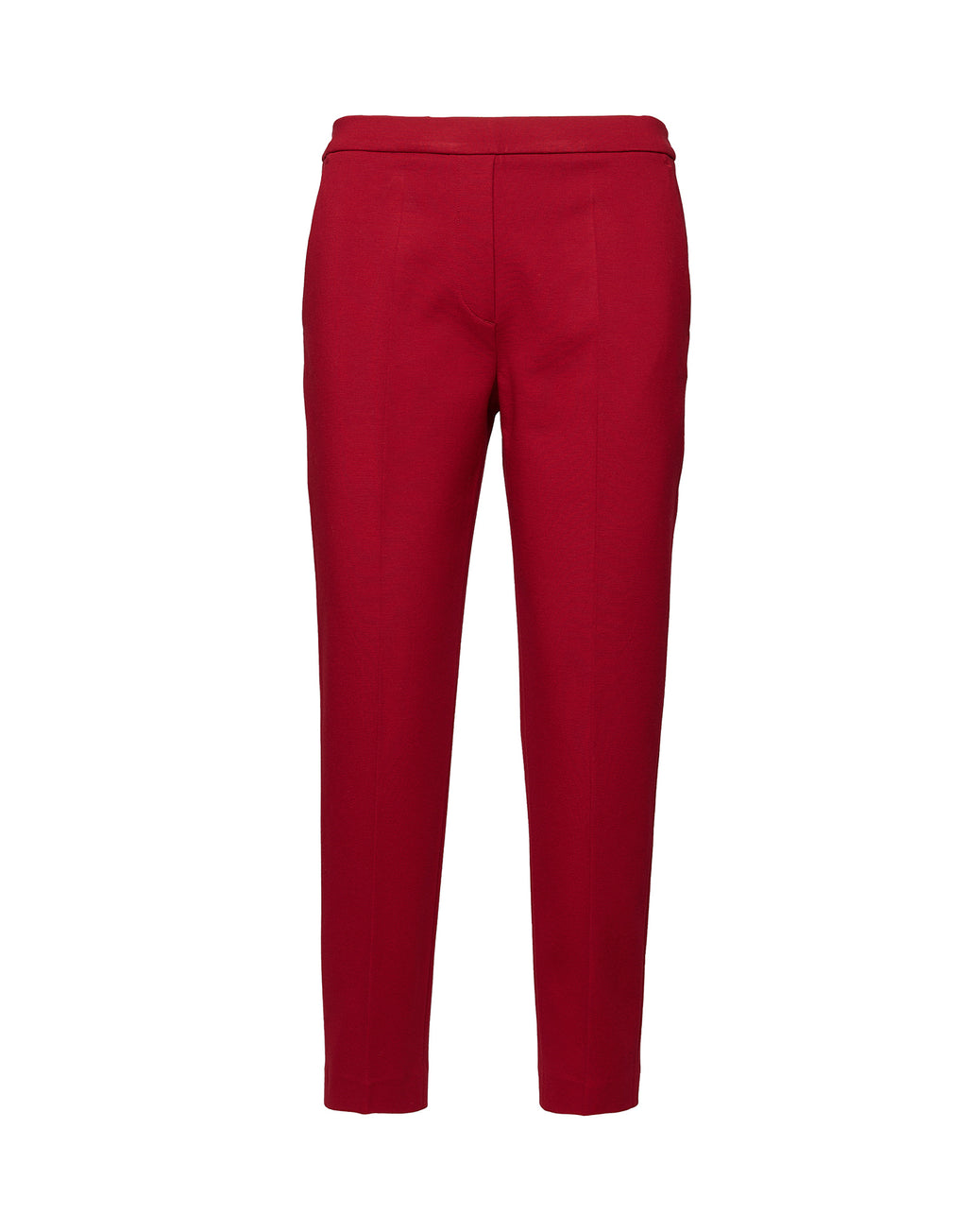 DOUUOD Pantaloni Dritti in Punto Milano con Piega Cherry