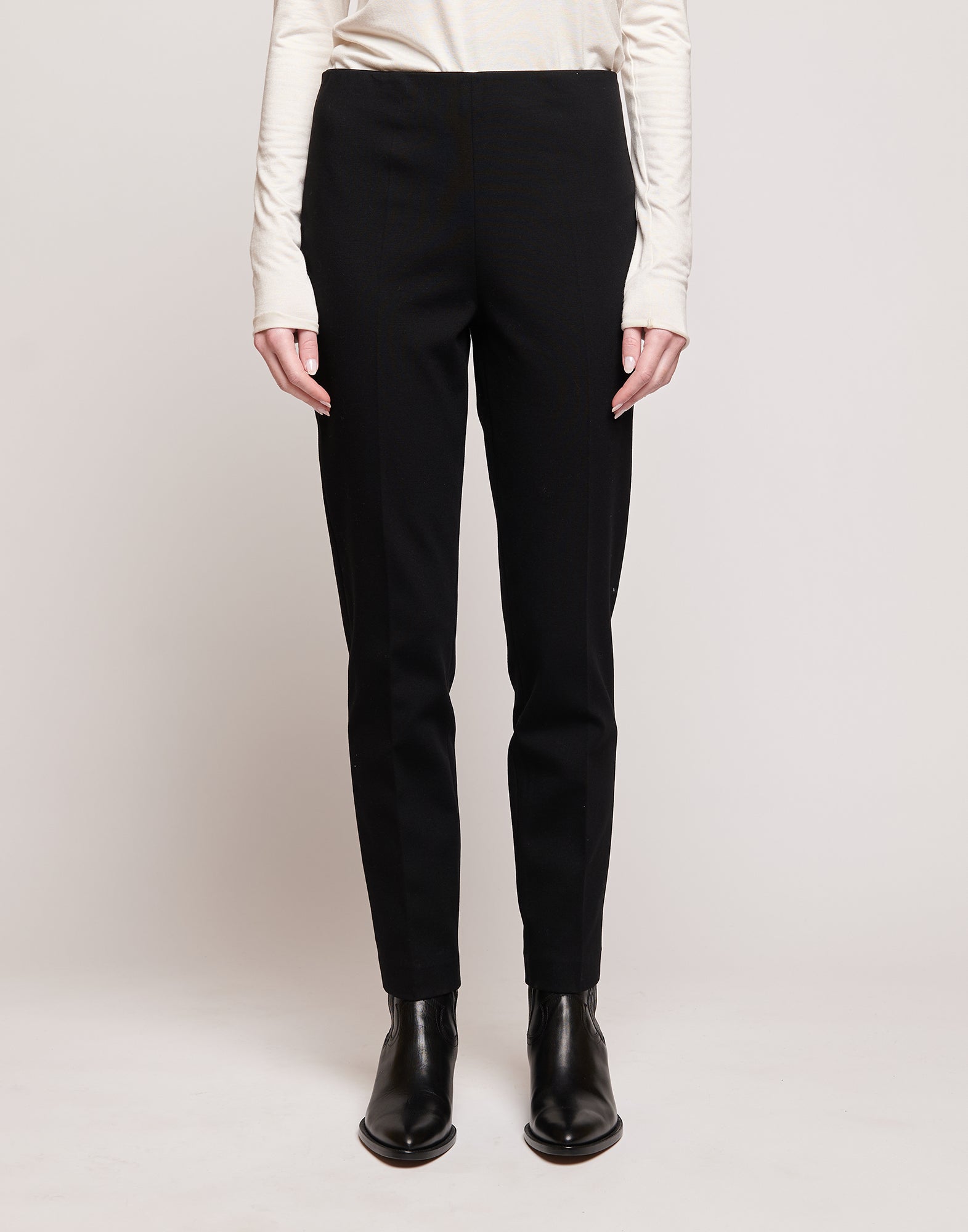 DOUUOD Pantaloni Leggings in Punto Milano Neri