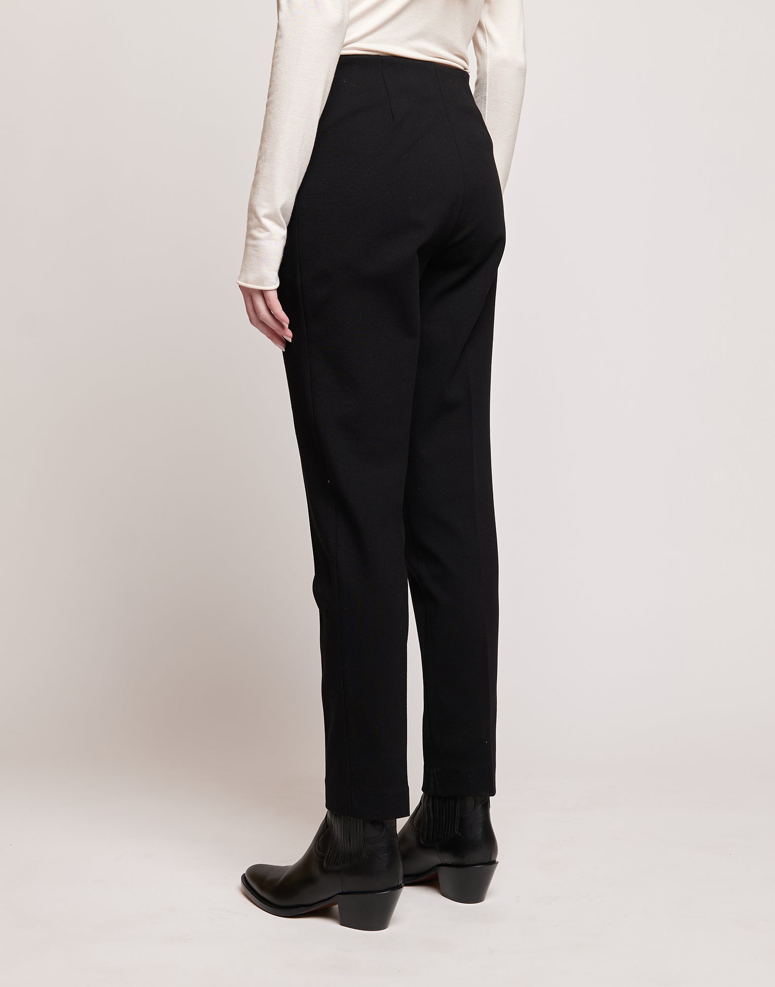 DOUUOD Pantaloni Leggings in Punto Milano Neri