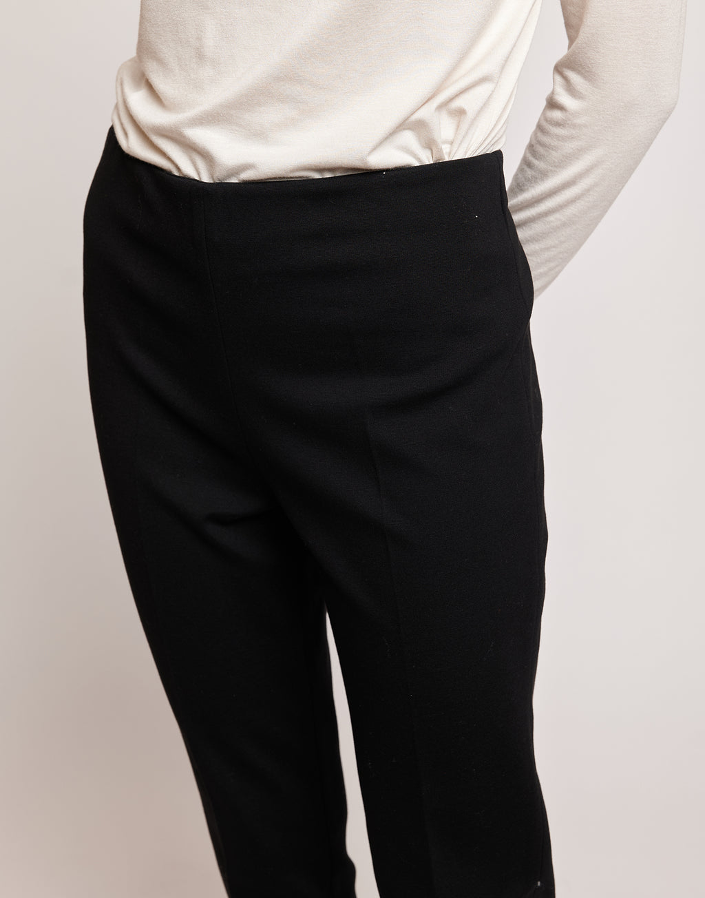 DOUUOD Pantaloni Leggings in Punto Milano Neri