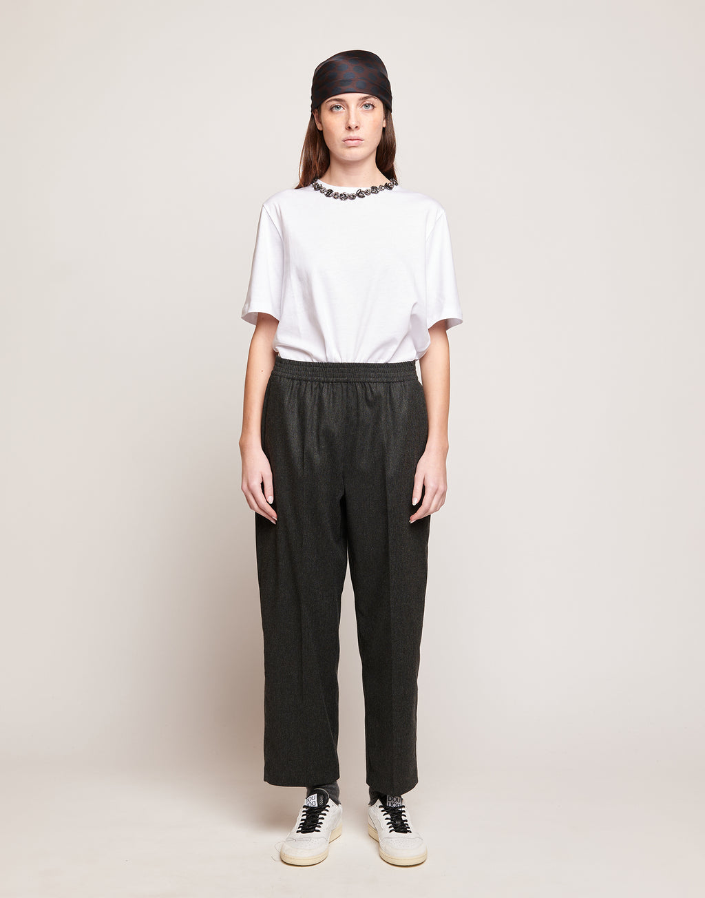 DOUUOD Pantaloni in Flanella Stretch con Vita Elasticizzata Grigio Antracite