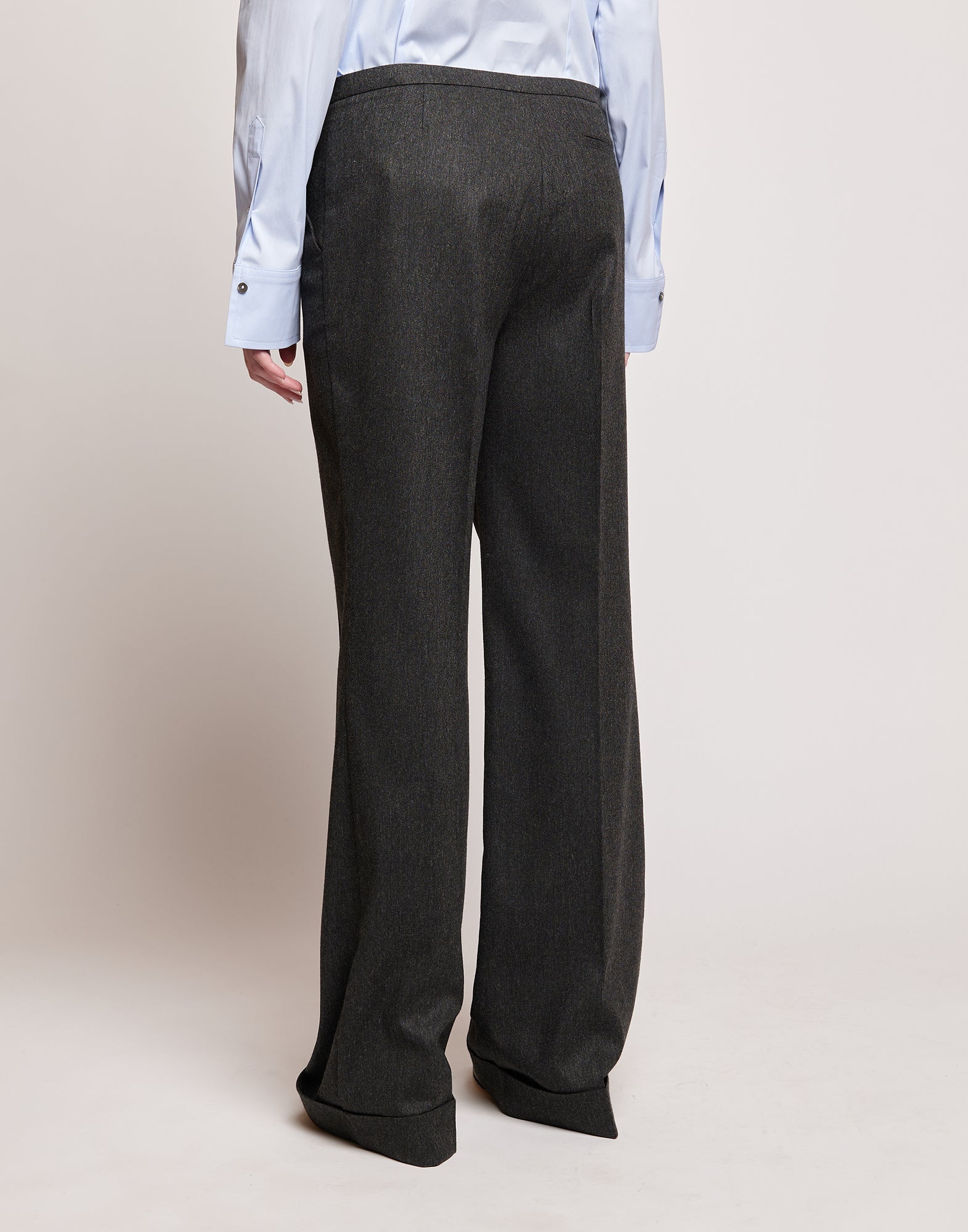 DOUUOD Pantaloni in Flanella Stretch con Gamba Dritta Grigio Antracite