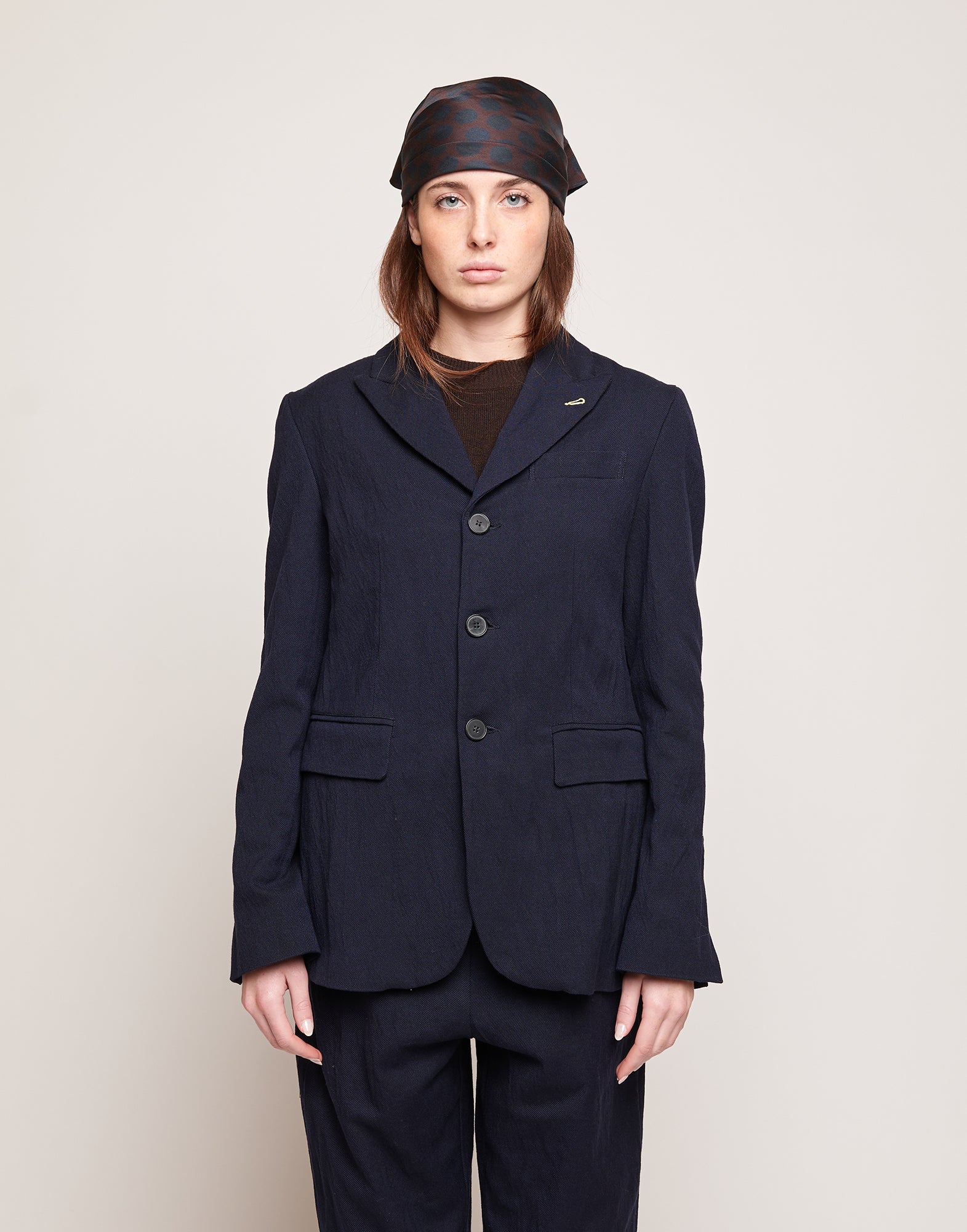 DOUUOD Blazer Monopetto in Tricotina Crincle Washed